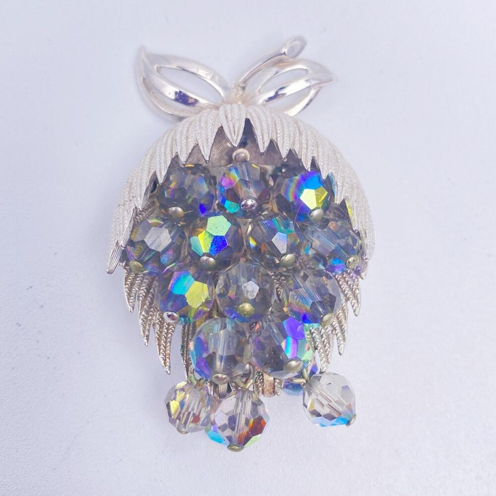 Vintage Mid Century Crystal Parure – Necklace, Earrings & Brooch ✨ - Picture 7 of 13